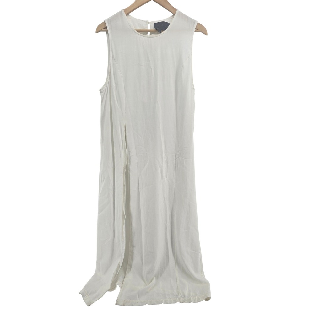 Sunday in Brooklyn Maxi Dress Womens Large Sleeveless High Slit White EUC